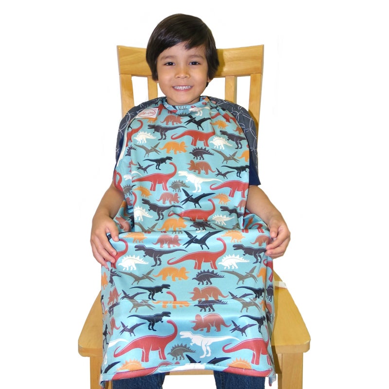 BIB-ON XL, Full-Coverage Bib and Apron Combination for Toddler, Kids Ages 3 and Up. (Dinosaurs) - Image 2